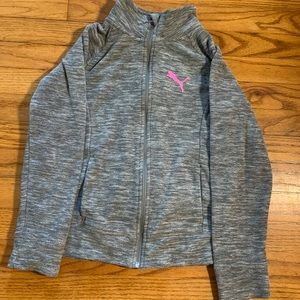 Girls grey puma fleece jacket